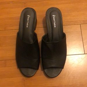Black Slip-on Mules